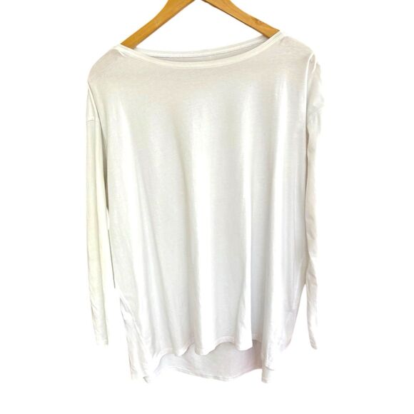 lululemon athletica Tops - Lululemon Back In Action Long Sleeve Top Womens 10 White Loose Fit Shirt